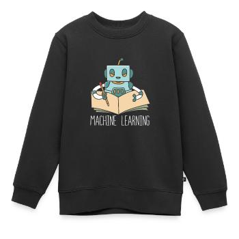 Artificial Intelligence GPT - Kids Premium Organic Sweatshirt - black - Front - AI Model Kid Female (0cm)