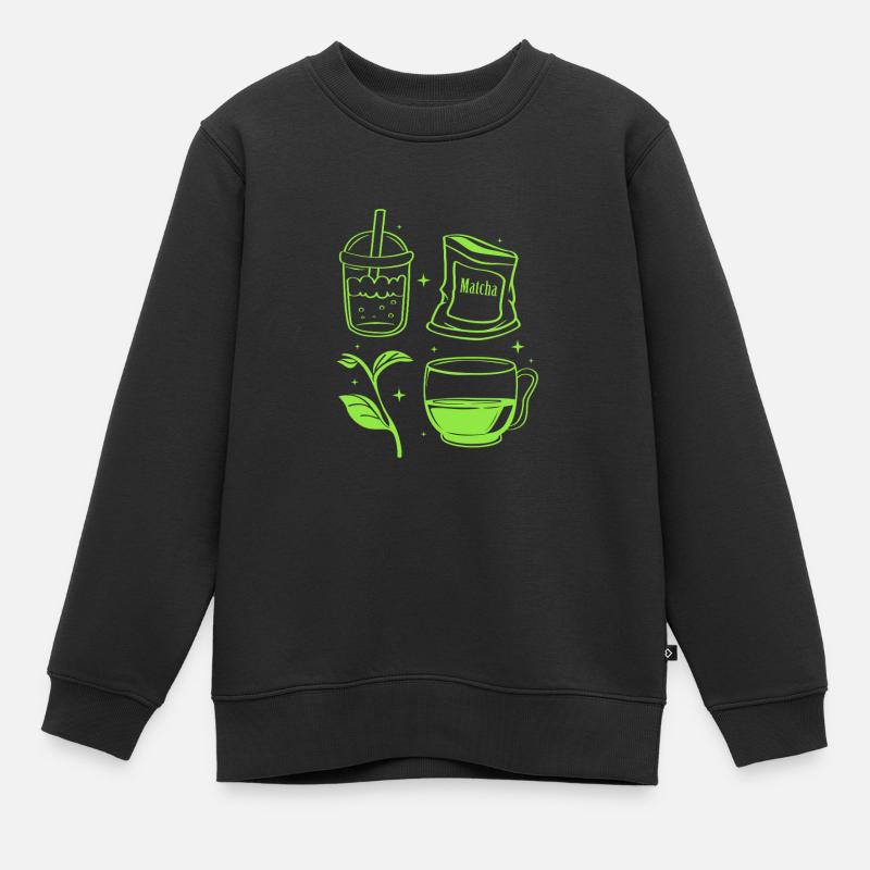 Matcha - Kinder Premium Organic Sweatshirt - Schwarz