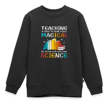 Vorschule Lesen Grundschule Grundschullehrer - Kinder Premium Organic Sweatshirt - Schwarz - Vorne - AI Model Kid Female (0cm)
