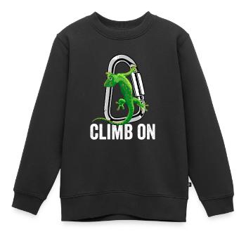 Klettern Klettern Weiter - Kinder Premium Organic Sweatshirt - Schwarz - Vorne - AI Model Kid Female (0cm)