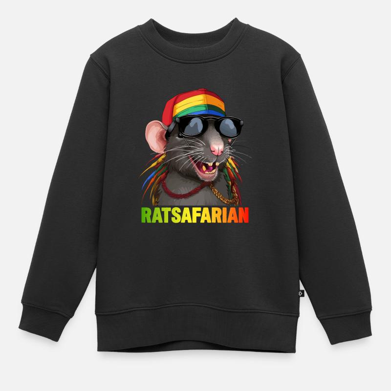 Cool Rasta Rat Coloré - Sweat Premium enfant bio - noir