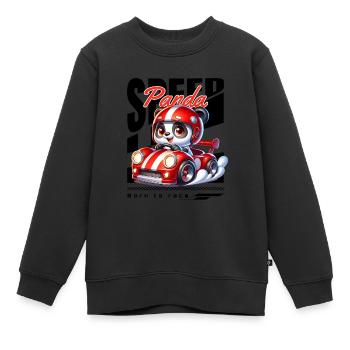 Speed Panda Racing - Kinder Premium Organic Sweatshirt - Schwarz - Vorne - AI Model Kid Female (0cm)