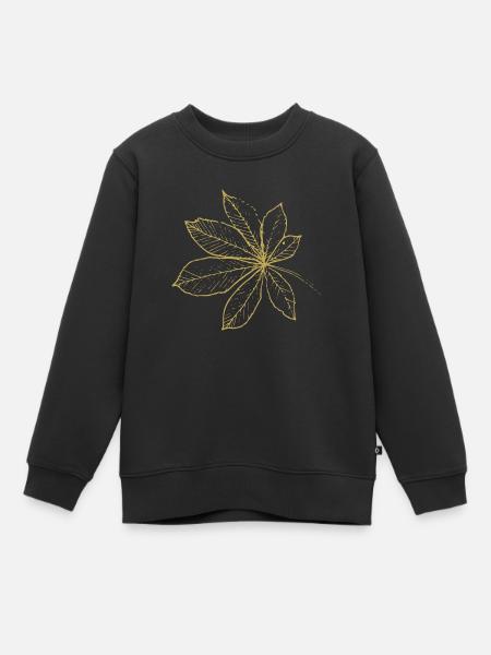 Dessins illustrés Splendeur verte avec feuille - Sweat Premium enfant bio - noir
