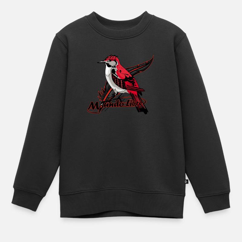 Oiseau Flytrap rouge - Sweat Premium enfant bio - noir