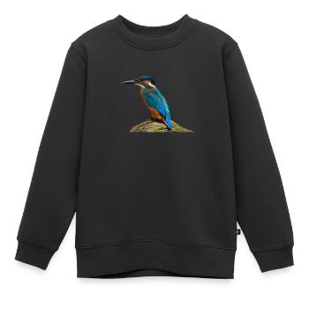 oiseau de martin-pêcheur - Sweat Premium enfant bio - noir - Devant - AI Model Kid Female (0cm)