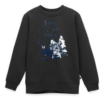 Attendez la neige - Sweat Premium enfant bio - noir - Devant - AI Model Kid Female (0cm)