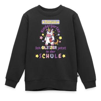 Tschüss Kindergarten - Einhorn Magie - Kinder Premium Organic Sweatshirt - Schwarz - Vorne - AI Model Kid Female (0cm)