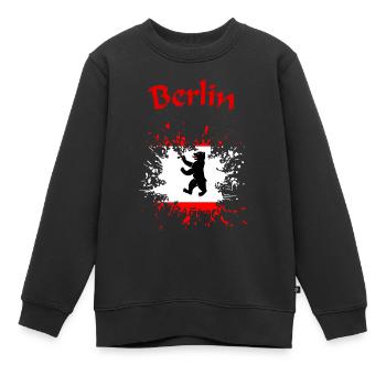 Berlin - Kinder Premium Organic Sweatshirt - Schwarz - Vorne - AI Model Kid Female (0cm)