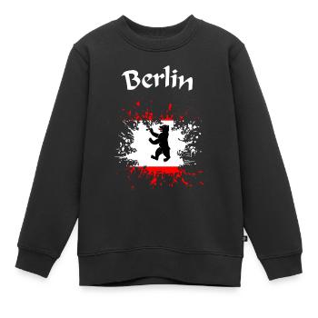 Berlin, Berliner Bär - Kinder Premium Organic Sweatshirt - Schwarz - Vorne - AI Model Kid Female (0cm)