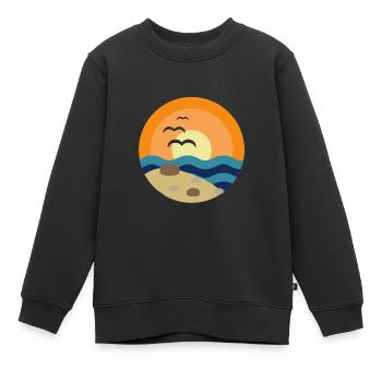 plage - Sweat Premium enfant bio - noir - Devant - AI Model Kid Female (0cm)