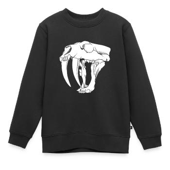 Tigre à dents de sabre - Sweat Premium enfant bio - noir - Devant - AI Model Kid Female (0cm)