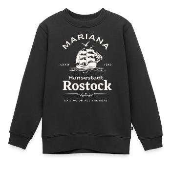 Rostock Hansestadt-Mariana- Schiff & Möwen-Hanse - Kinder Premium Organic Sweatshirt - Schwarz - Vorne - AI Model Kid Female (0cm)