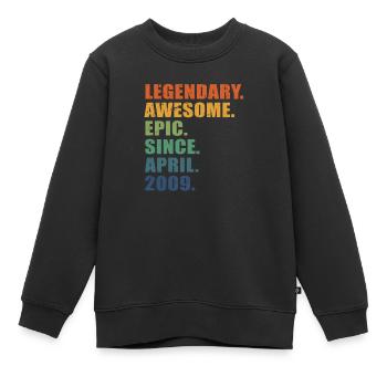 14e anniversaire, avril 2009, 14e anniversaire - Sweat Premium enfant bio - noir - Devant - AI Model Kid Female (0cm)