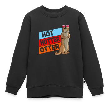 Fischotter Hot Hotter Otter Marder süßes Tierchen - Kinder Premium Organic Sweatshirt - Schwarz - Vorne - AI Model Kid Female (0cm)