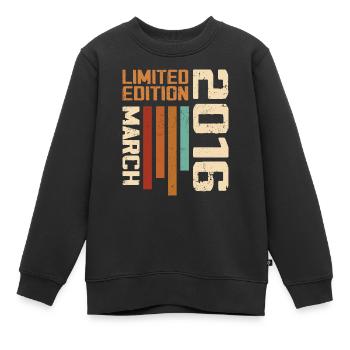 März 2016 Jubiläum 2016 Retro 2016 März - Kinder Premium Organic Sweatshirt - Schwarz - Vorne - AI Model Kid Female (0cm)