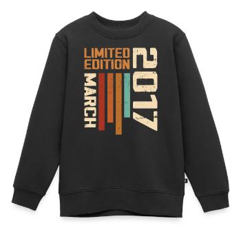 März 2017 Jubiläum 2017 Retro 2017 März - Kinder Premium Organic Sweatshirt - Schwarz - Vorne - AI Model Kid Female (0cm)