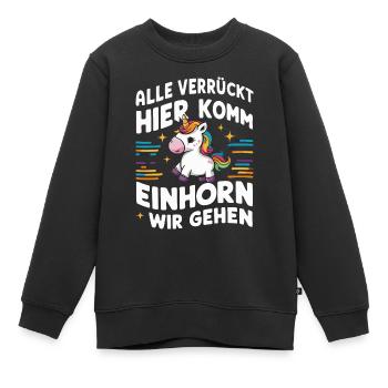 Einhorn Einhörner Fabelwesen Mystisch - Kinder Premium Organic Sweatshirt - Schwarz - Vorne - AI Model Kid Female (0cm)