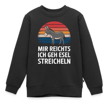 Esel Eselchen Maultier Muli - Kinder Premium Organic Sweatshirt - Schwarz - Vorne - AI Model Kid Female (0cm)