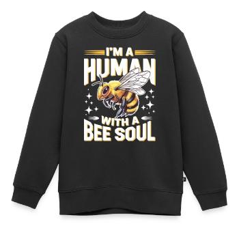abeille abeille apicultrice abeille abeille - Sweat Premium enfant bio - noir - Devant - AI Model Kid Female (0cm)