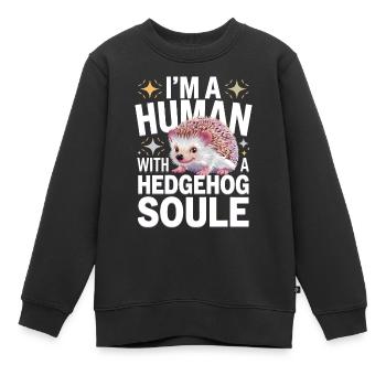 hérisson animal épineux hérisson - Sweat Premium enfant bio - noir - Devant - AI Model Kid Female (0cm)