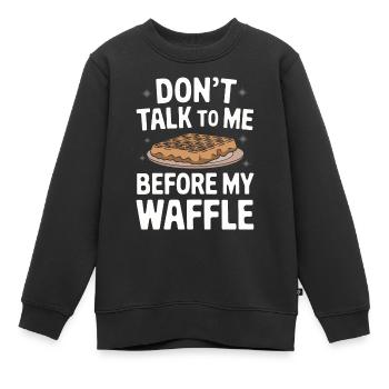 Gaufres Bonbons pour le petit-déjeuner - Sweat Premium enfant bio - noir - Devant - AI Model Kid Female (0cm)