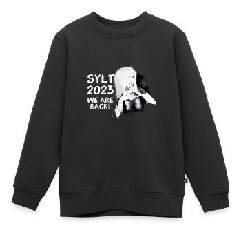 punks,sylt,ticket,punk,tauben,graffiti,emo - Sweat Premium enfant bio - noir - Devant - AI Model Kid Female (0cm)