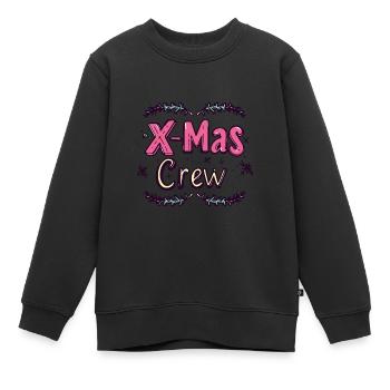 X-Mas Crew Weihnachtlich - Kinder Premium Organic Sweatshirt - Schwarz - Vorne - AI Model Kid Female (0cm)