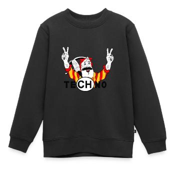 Techno, Wiltsch, Frech, Suisse - Sweat Premium enfant bio - noir - Devant - AI Model Kid Female (0cm)