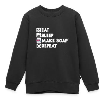Eat Sleep Repeat Seife Hygiene Seifenherstellung - Kinder Premium Organic Sweatshirt - Schwarz - Vorne - AI Model Kid Female (0cm)