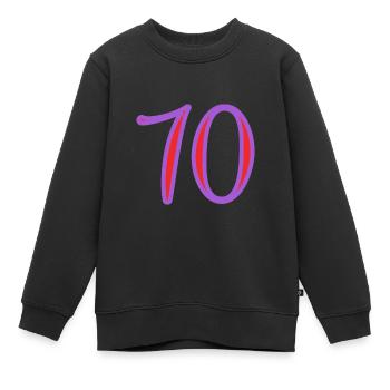 70. 70 ANS. 70e ANNIVERSAIRE. ANNIVERSAIRE 70 ANS. - Sweat Premium enfant bio - noir - Devant - AI Model Kid Female (0cm)