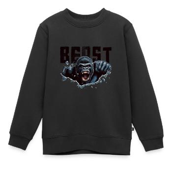 Gorilla Beast - Kinder Premium Organic Sweatshirt - Schwarz - Vorne - AI Model Kid Female (0cm)