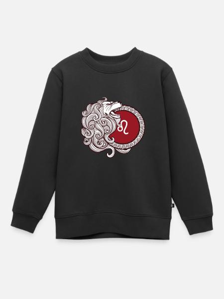 Lion - Sweat Premium enfant bio - noir