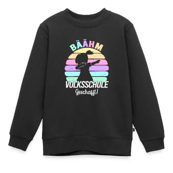 Volksschule Geschafft Absolvent Abgänger - Kinder Premium Organic Sweatshirt - Schwarz - Vorne - AI Model Kid Female (0cm)
