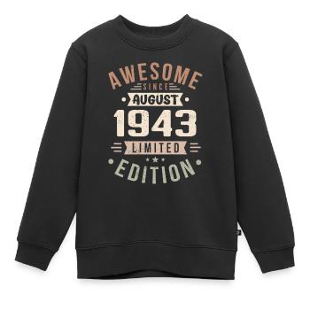 August 1943 Geburtstag im August 1943 Vintage 1943 - Kinder Premium Organic Sweatshirt - Schwarz - Vorne - AI Model Kid Female (0cm)