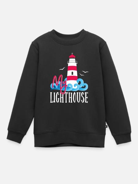 Lighthouse in the storm - my lighthouse - Kids Premium Organic Sweatshirt - black