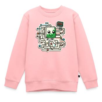 The Quantum Circuit - Kids Premium Organic Sweatshirt - rose - Front - AI Model Kid Female (0cm)