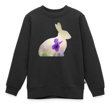 Hase Kaninchen - Kinder Premium Organic Sweatshirt - Schwarz - Vorne - AI Model Kid Female (0cm)