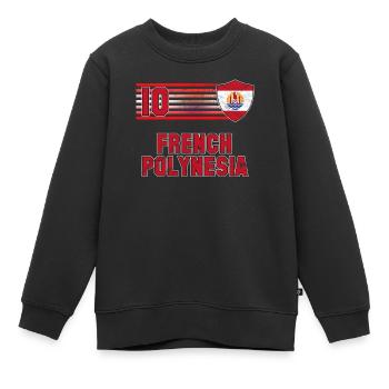 Polynésie française - Sweat Premium enfant bio - noir - Devant - AI Model Kid Female (0cm)