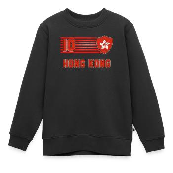 Hong Kong - Sweat Premium enfant bio - noir - Devant - AI Model Kid Female (0cm)