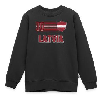 Lettonie - Sweat Premium enfant bio - noir - Devant - AI Model Kid Female (0cm)