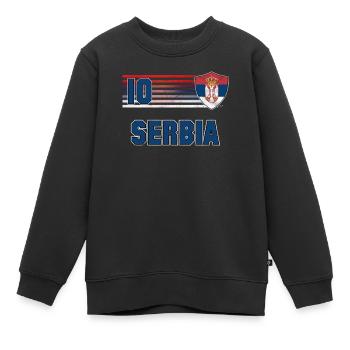 Serbien - Kinder Premium Organic Sweatshirt - Schwarz - Vorne - AI Model Kid Female (0cm)