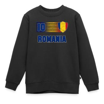 Roumanie - Sweat Premium enfant bio - noir - Devant - AI Model Kid Female (0cm)