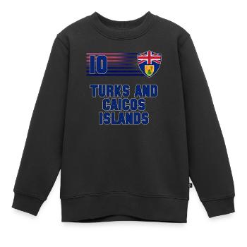 Turks and Caicos Islands - Kids Premium Organic Sweatshirt - black - Front - AI Model Kid Female (0cm)