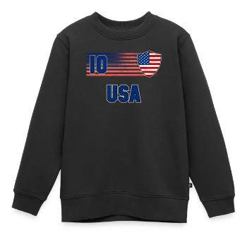 USA - Kinder Premium Organic Sweatshirt - Schwarz - Vorne - AI Model Kid Female (0cm)