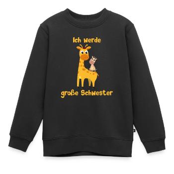 Ich werde große Schwester Giraffe bald zukünftige - Kinder Premium Organic Sweatshirt - Schwarz - Vorne - AI Model Kid Female (0cm)