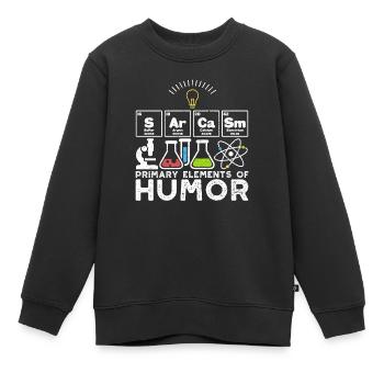 Sarcasme Éléments primaires de l'humour - Sarcasme - Sweat Premium enfant bio - noir - Devant - AI Model Kid Female (0cm)