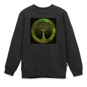 Celtic Tree of Life - Sweat Premium enfant bio - noir - Devant - AI Model Kid Female (0cm)