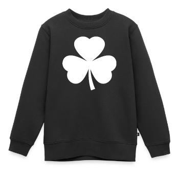kleeblatt - Kinder Premium Organic Sweatshirt - Schwarz - Vorne - AI Model Kid Female (0cm)
