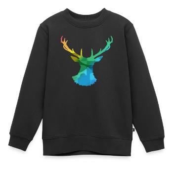 Hirsch - Kinder Premium Organic Sweatshirt - Schwarz - Vorne - AI Model Kid Female (0cm)
