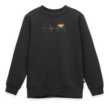 Gay Pride Regenbogenherz - Kinder Premium Organic Sweatshirt - Schwarz - Vorne - AI Model Kid Female (0cm)